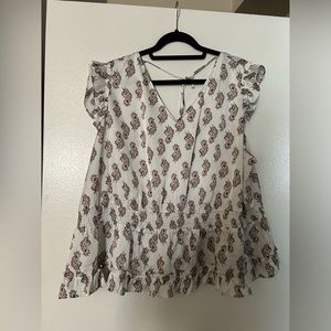 Paisley Print Peplum Top